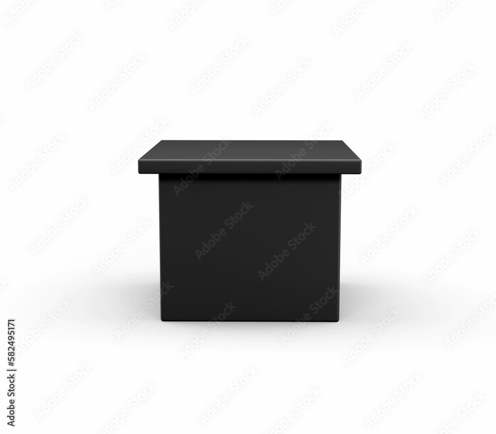 3D rendering of black cube Podium isolated on a white background 3D rendering of black cube Podium isolated on a white background