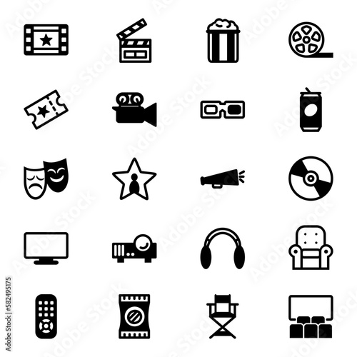 "Movie Night" icons set