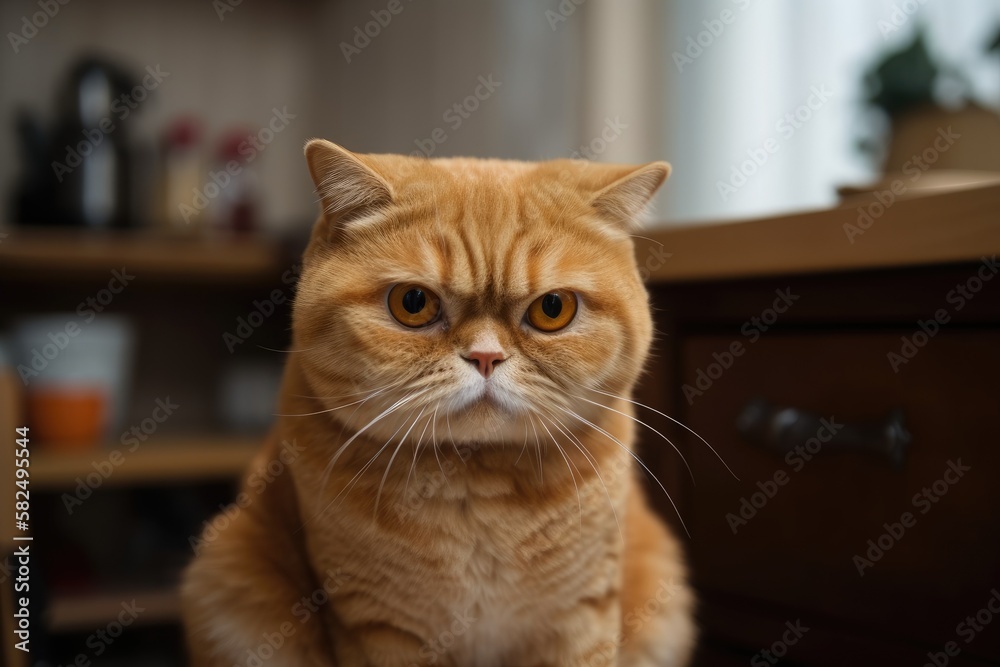 scottish fold cat with attitude. Generative AI