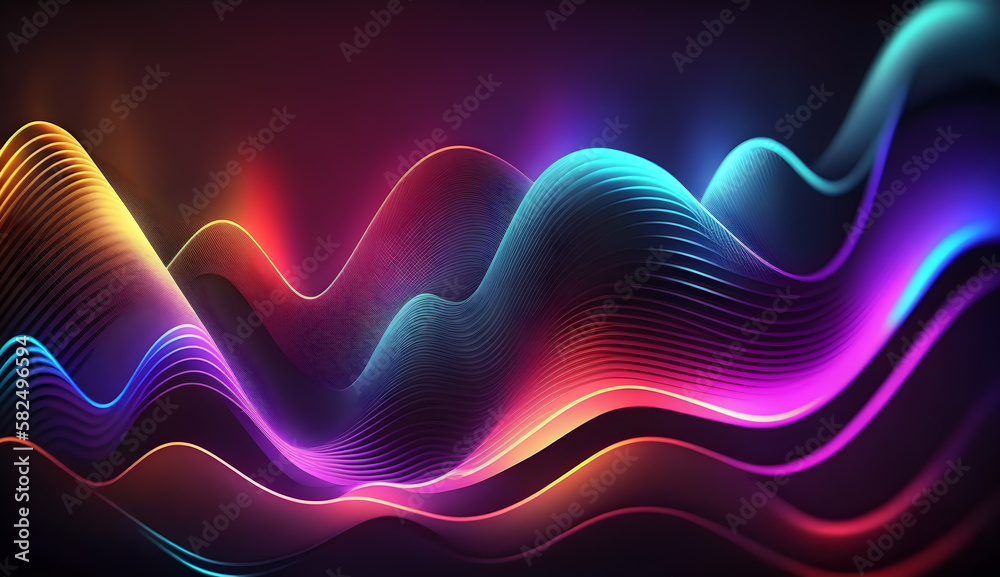 abstract neon light wave background