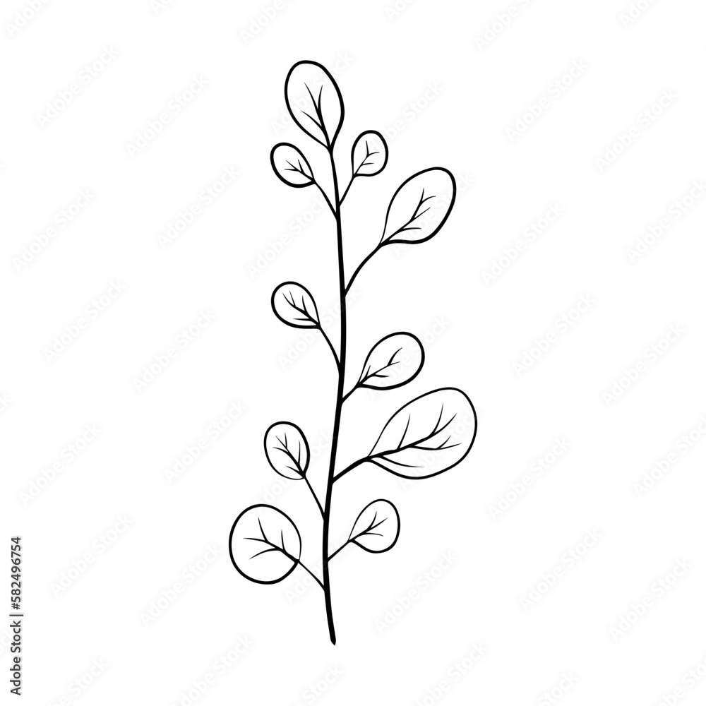 floral leaves element