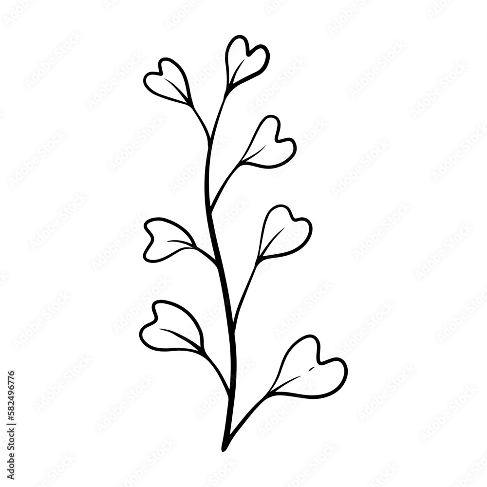 floral leaves element