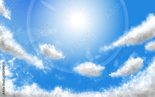青空と雲と太陽の輝き08　広がる雲