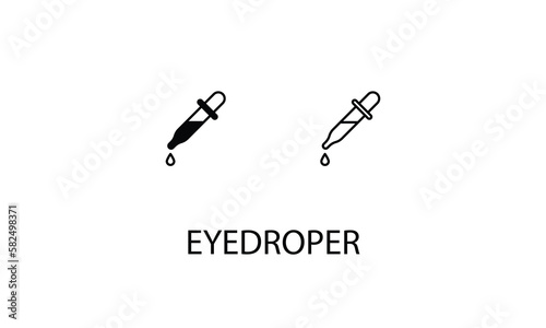Eyedropper double icon design stock illustration