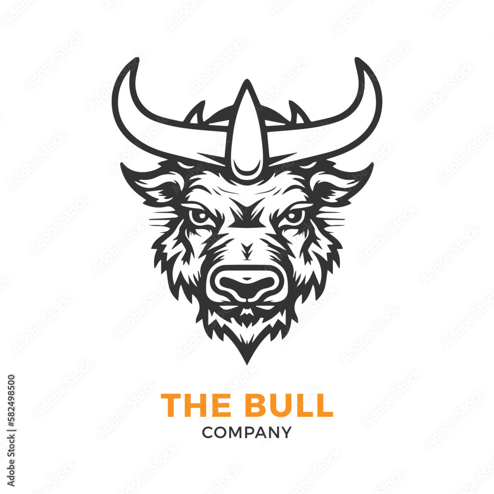 Obraz premium Bull head logo Vector Illustration