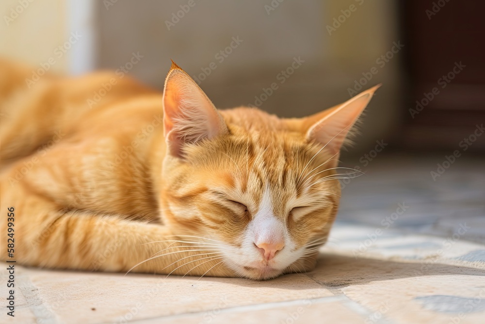 The ginger cat was lying on the tiles. Generative AI The ginger cat was lying on the tiles. Generative AI