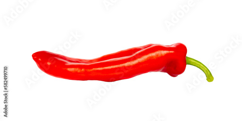 Red hot chili pepper isolated on transparent background, png file photo