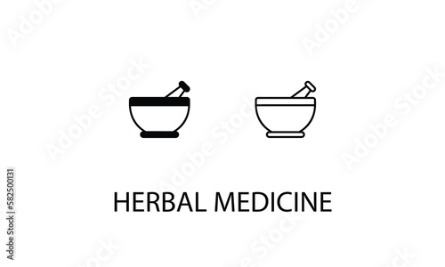 Herbal medicine double icon design stock illustration