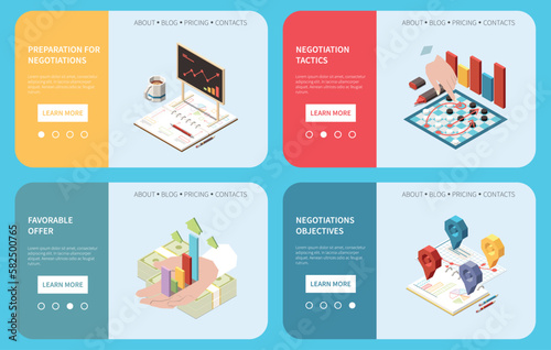 Business Negotiations Isometric Set