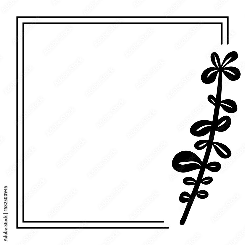 Obraz premium floral art square frame