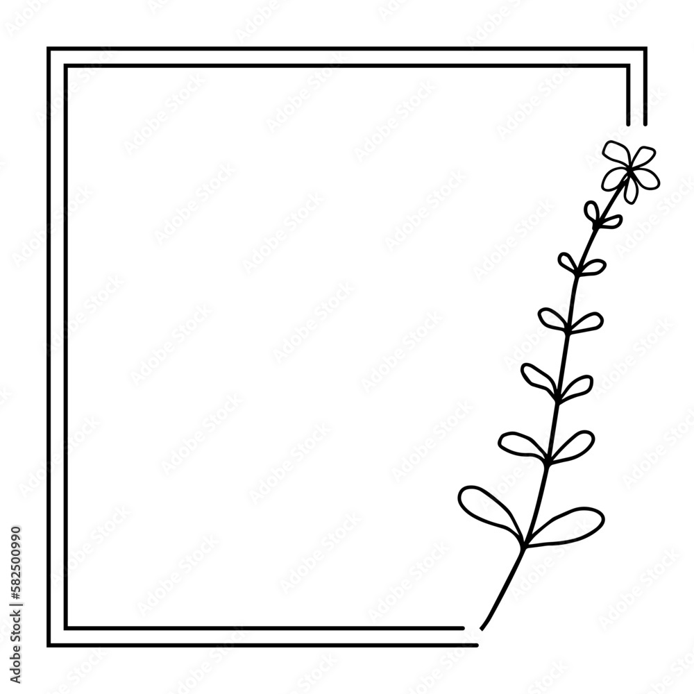 Obraz premium floral art square frame