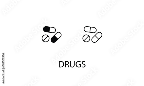 Drugs double icon design stock illustration