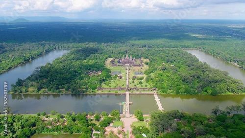 angkor wat, unesco, nature, cambodia, temple, kingdom, khmer, landscape, river, travel