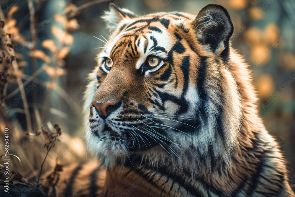 Fototapeta premium Tiger in nature. Created with Generative AI technology.