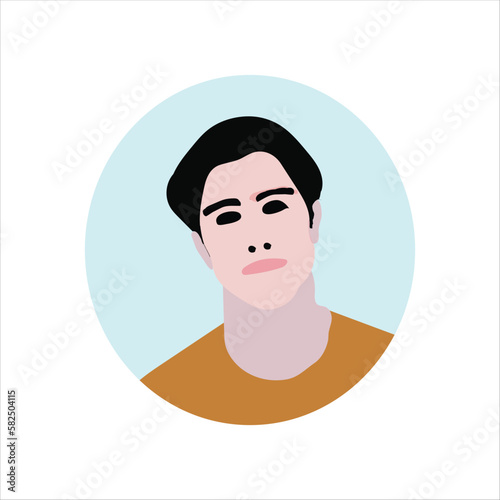 A young person avatar vector art work.