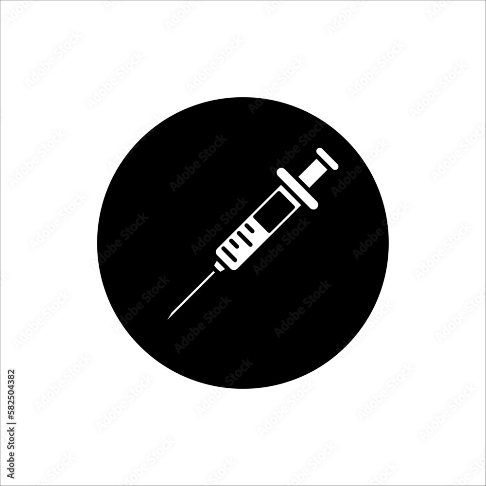 Icon plastic medical syringe with needle and vial in flat style, concept of vaccination, injection, isolated vector illustration. injection icon , injection design. injection vector. Icon plastic medical syringe with needle and vial in flat style, concept of vaccination, injection, isolated vector illustration. injection icon , injection design. injection vector.