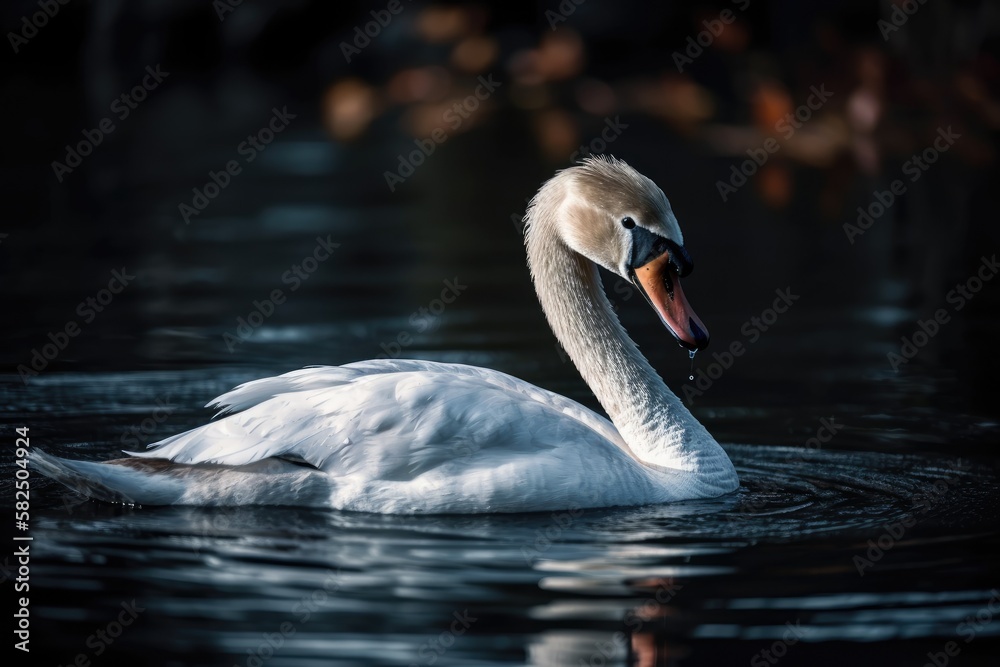 Fototapeta premium Picture of a mute swan. Generative AI
