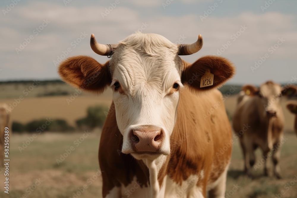 A farm animal staring at the camera. Generative AI