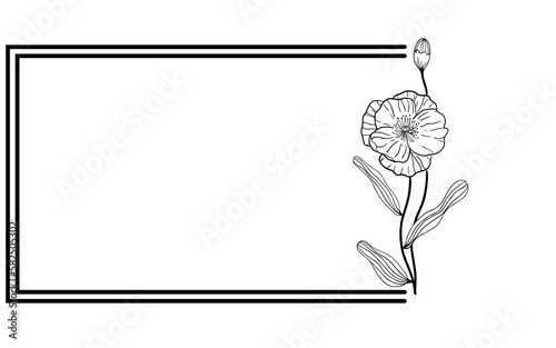 floral flower rectangle frame