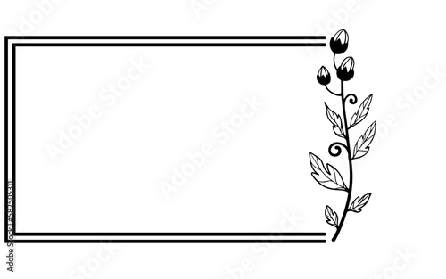 floral flower rectangle frame