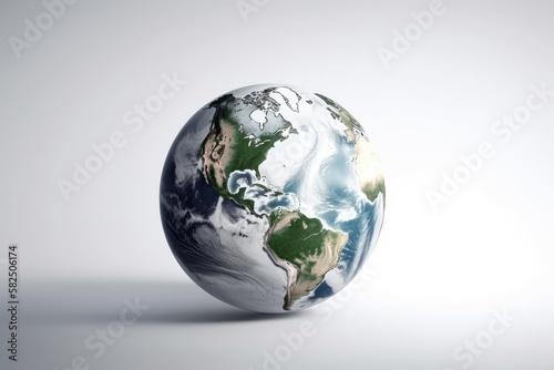 Earth planet isolated on white background. The concept of Earth Day. Eco, environment protection. Generated Ai