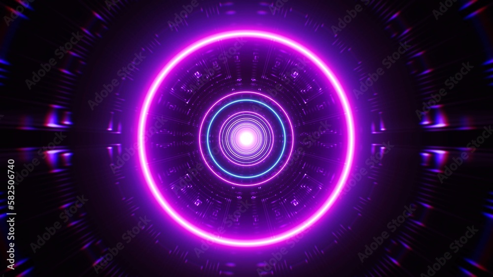 Glow purple circle light art deco pattern shapes
