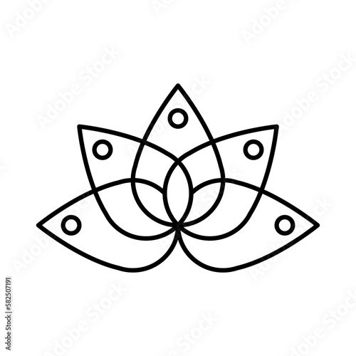 png image of yoga mantra icon in black lines with transparent background