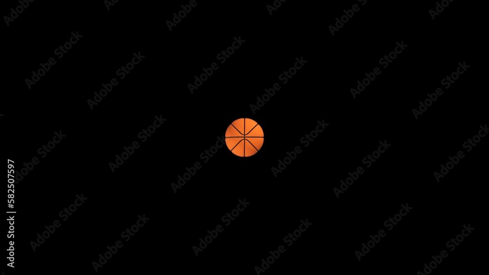 Pack of three 3d Basketball ball Transition on transparent background