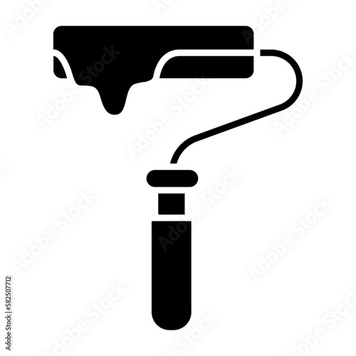 Paint Roller Glyph Icon