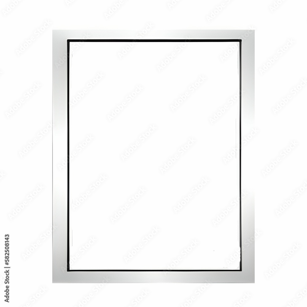 Silver frame on a white background.
