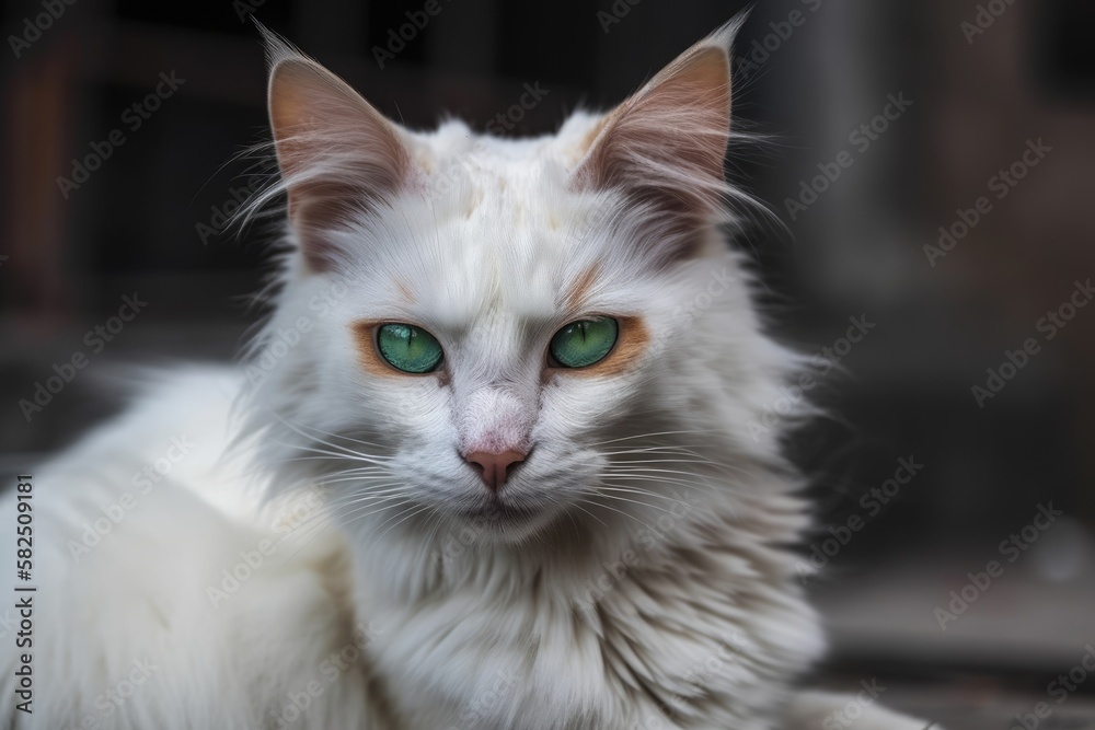 Gorgeous green eyed cat. Generative AI