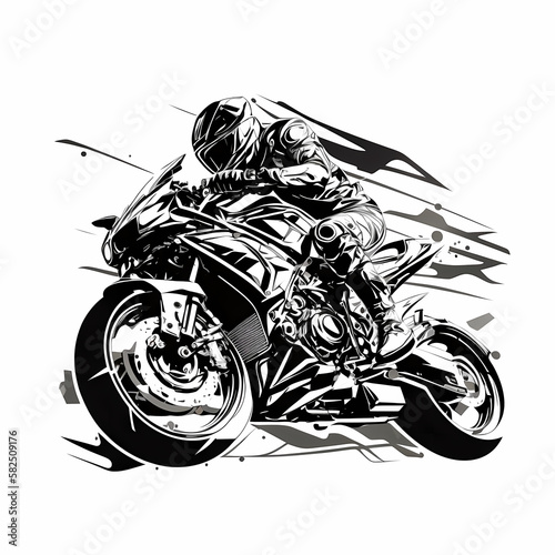 Super Moto Rider. Generative AI