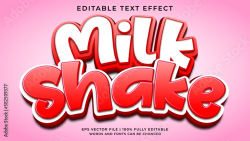 Milk shake 3d editable text effect photo