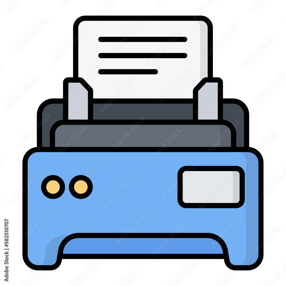 Printer Line Color Icon Printer Line Color Icon