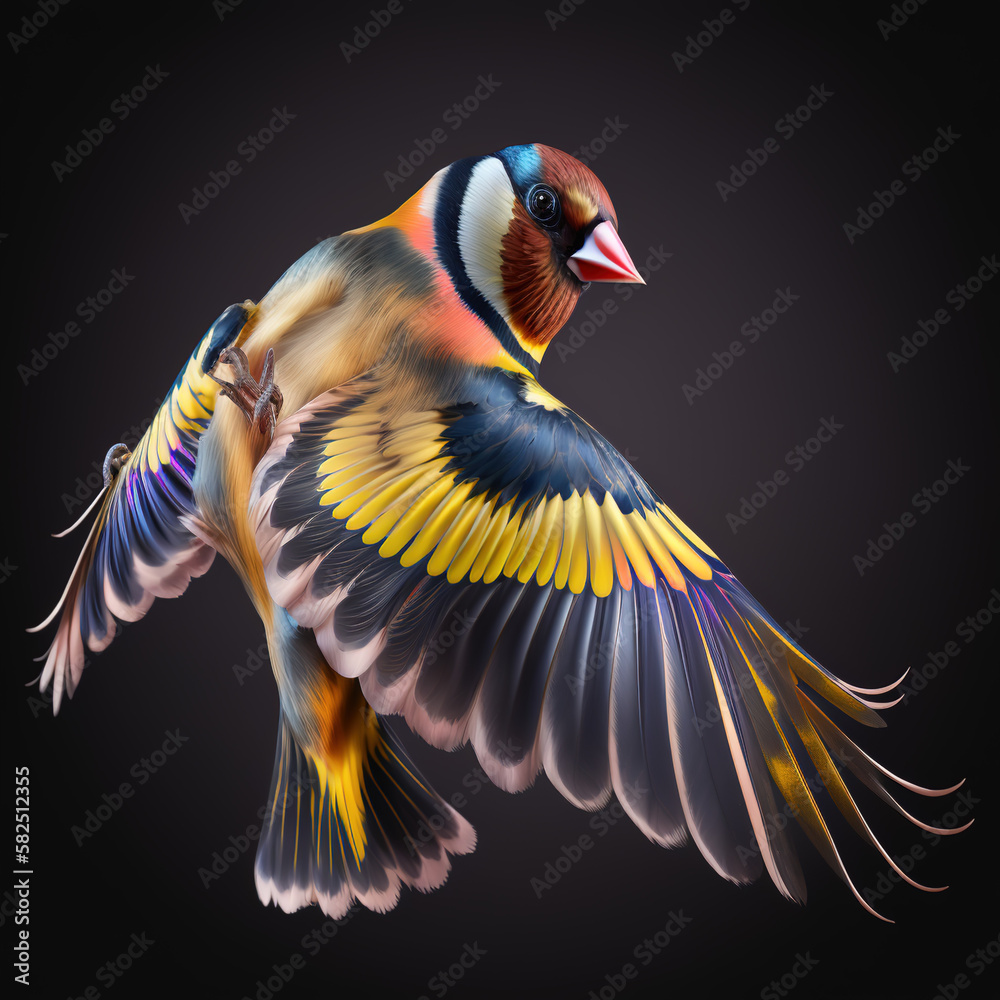Naklejka premium Close-up of a goldfinch in freedom. generate by ai