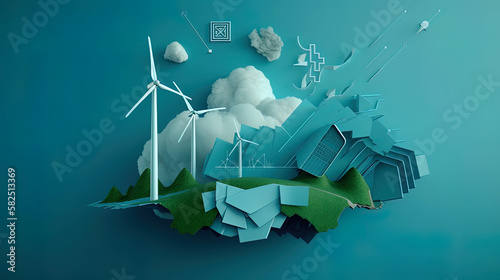 concept renewable energies created with Generative AI photo