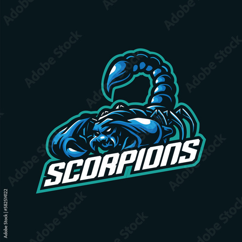 Scorpion mascot logo design vector with modern illustration concept style for badge, emblem and t shirt printing. Scorpion illustration for sport and esport team.
