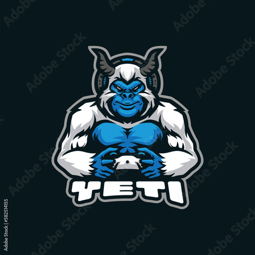 Yeti mascot logo design vector with modern illustration concept style for badge, emblem and tshirt printing. yeti illustration for sport team.