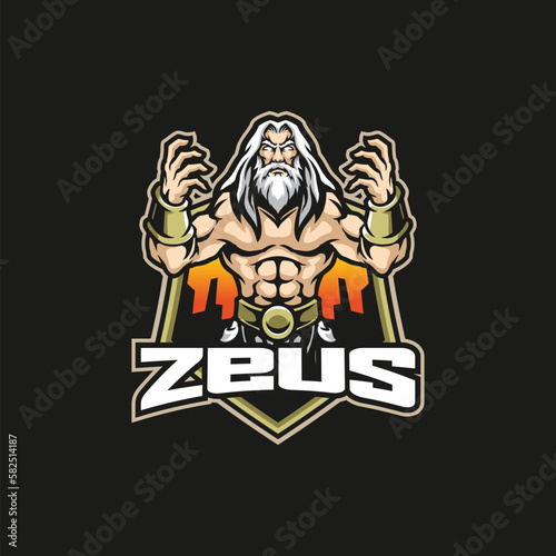 Zeus mascot logo design vector with modern illustration concept style for badge  emblem and t shirt printing. zeus illustration for sport and esport team.