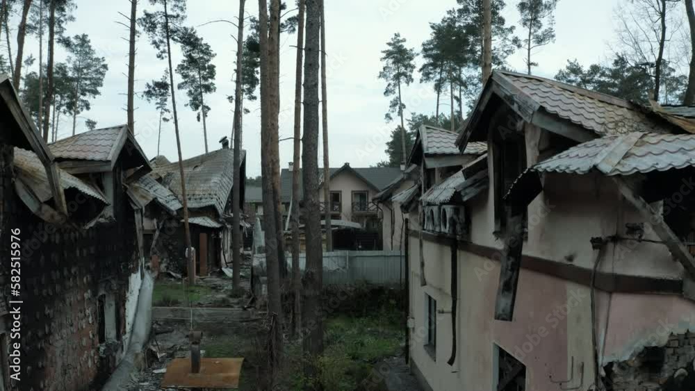 Destroyed residential buildings. The war in Ukraine with Russia. The results of aerial bombing. Cemetery of houses and multi-storey buildings. Act of terrorism. Bucha, Irpen, Kherson, Bakhmut, Solidar Destroyed residential buildings. The war in Ukraine with Russia. The results of aerial bombing. Cemetery of houses and multi-storey buildings. Act of terrorism. Bucha, Irpen, Kherson, Bakhmut, Solidar