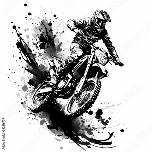Moto Cross Freestyle. Generative AI © premiumdesign