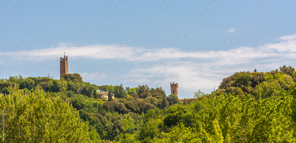 rural landscape near San Miniato, province of Pisa along the Via Francigena from Lucca to Siena, Tuscany, Italy