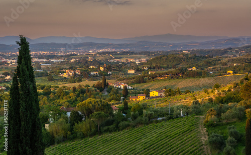 San Miniato, Pisa province, landscape of the Tuscany hills in springtime In the heart of Tuscany - central Italy, Europe
