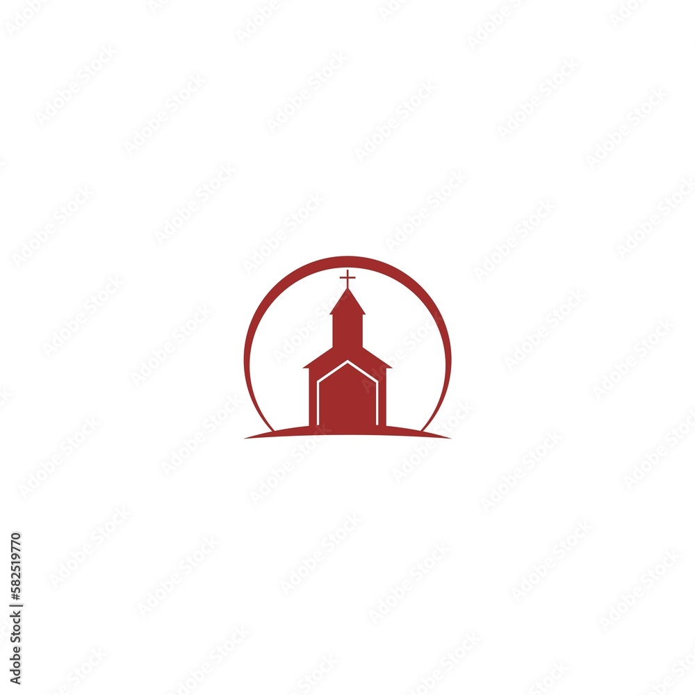 Church logo illustration template flat design isolated on white background