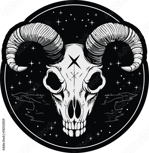simple goat skull vector