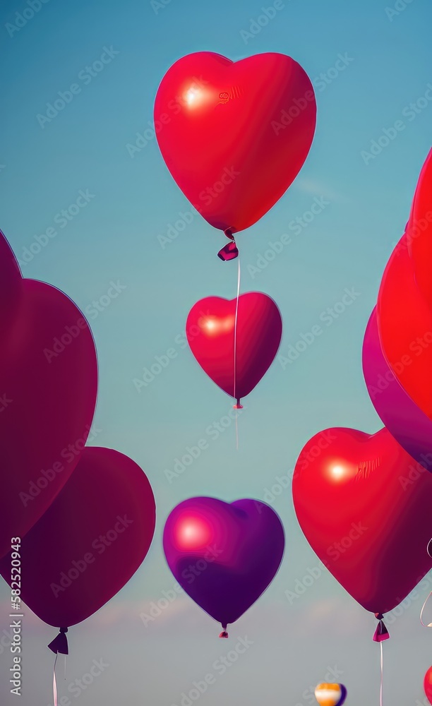 Red balloons,Red Heart Shaped Balloons