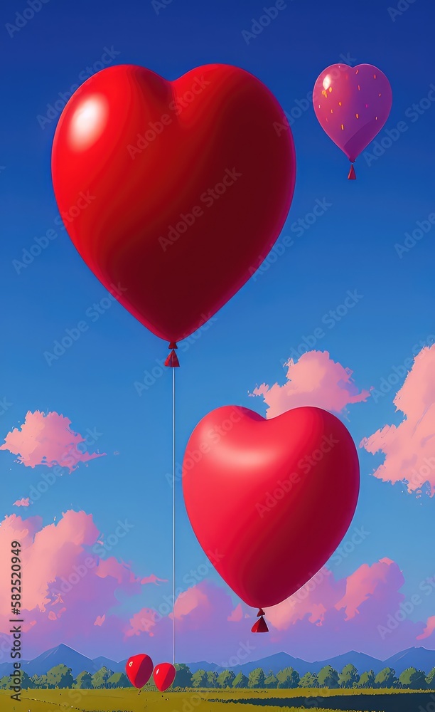 Red balloons,Red Heart Shaped Balloons