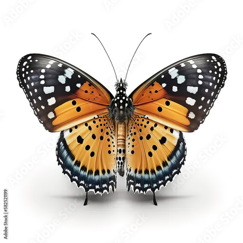 Monarch butterfly on a white photo