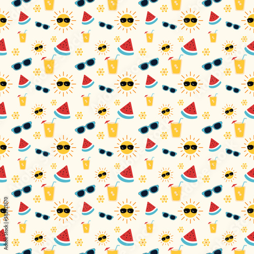 Summer seamless pattern. Summer pattern. beach seamless  pattern © Rickwin
