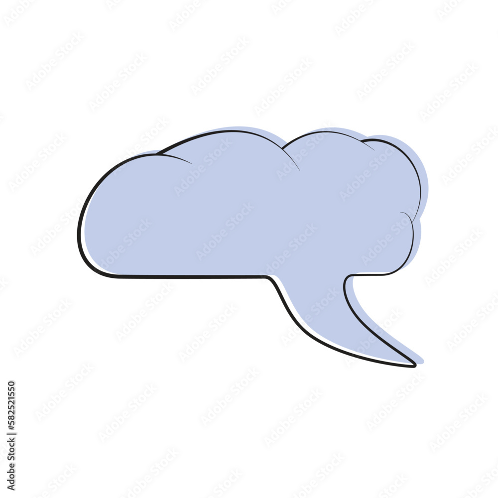 Thought cloud vector outline. White background.
Thought cloud vector outline. White background.
